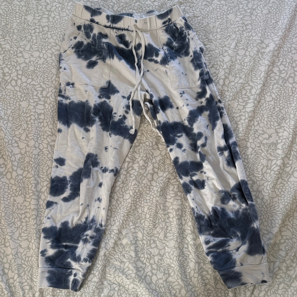 Caution To The Wind Kids Tie-Dye Joggers - Black and White